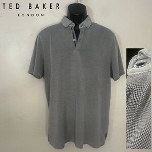 Ted Baker Button Down Polo Ted size 5 ~ Large Gently worn Cotton blend no fabric